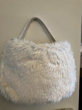 🍦White Furry Anthropologie Bag NWT